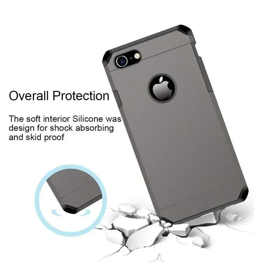 iPhone 7/8 Case Impact Strong Gun Metal Color Slim‎ Protection Retro Heavy Duty